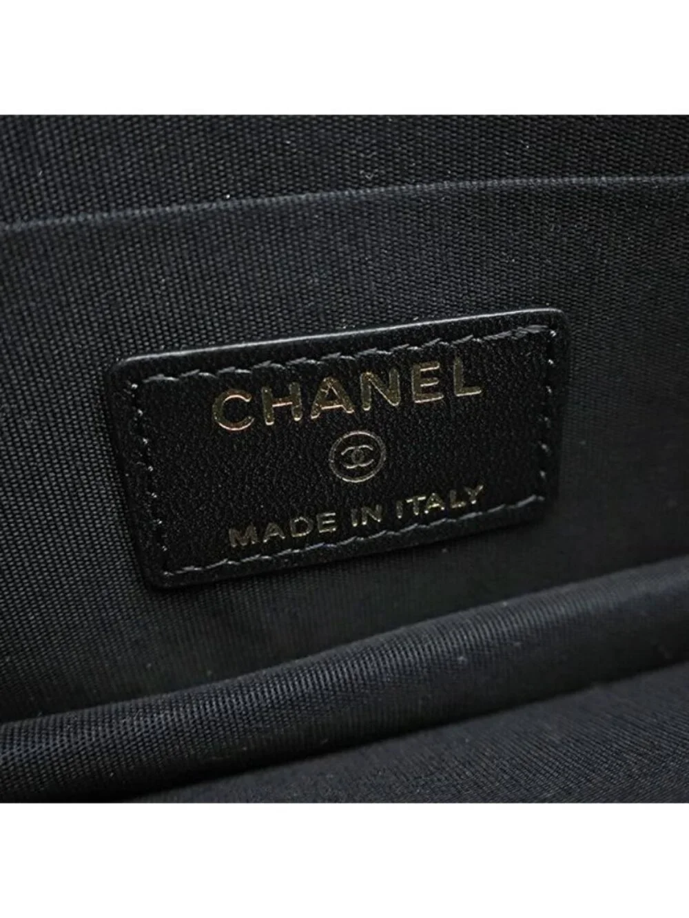 Chanel Chain Wallet Quilted Mini Lambskin Black Gold CC Logo Camellia 31